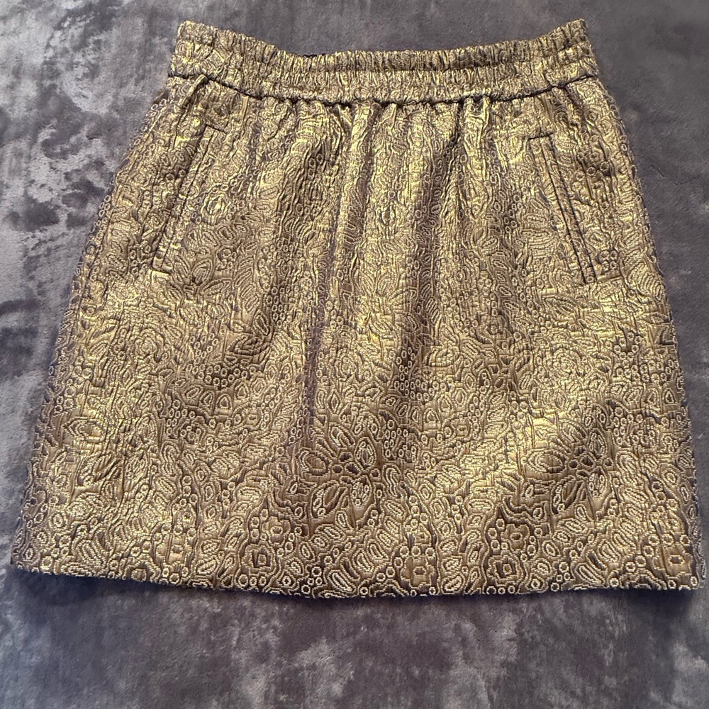 NWT LOFT Metallic Gold Skirt